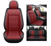 MLINGK Car Seat Covers Fit For Audi Q3 S-Line/Q3 Quattro/Q3 Sportback/Q5/Q5 Genuine leather waterproof and breathable 5-seat seat cover auto parts，Black red