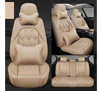 MLINGK Car Seat Covers Fit For BMW 5 Series 525i 530i 540i 530d 520d M550d 530e 3D All Inclusive Leather 5 Seat Car Seat Cover Accessories,Beige luxury