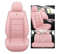 MLINGK Car Seat Covers Fit For Fiat 500 500C 500e 500L 500X 600 Genuine leather waterproof and breathable 5-seat seat cover auto parts，Pink