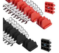 MLIYYBE 100Pcs Magnetic Modular Wrench Organizer Set, Wrench Holder Rack for Tool Box & Drawer Storage, Wrenches Tool Organizers with 5 Metric & SAE Label, Gift for Mechanics, Dad, Men (Black & Red)