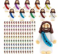 MLIYYBE 120pcs Little Jesus Figures, Mini Jesus Loves You Figures in Bulk, Tiny Cute Baby Jesus Figurines Set, Pocket Christian Gifts for Easter Egg Stuffers Baptism Religious Party Favors