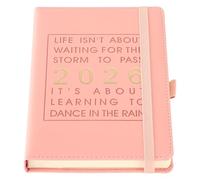 Mljtoyo 2026 Diary Day Per Page,A5 Daily Planner Diary from January 2026 to December 2026,Orgainser Schedule Monthly Planner with Pen Holder,Bookmarks,Inner Pocket,Pink