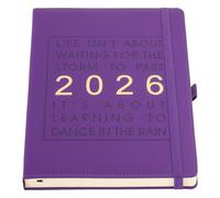 Mljtoyo 2026 Diary Day Per Page,A5 Daily Planner Diary from January 2026 to December 2026,Orgainser Schedule Monthly Planner with Pen Holder,Bookmarks,Inner Pocket,Purple
