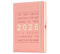Mljtoyo A4 Diary 2026 Day per Page,Productivity Daily Planner from Jan 2026 to Dec 2026,Organizer Weekly Monthly Planner with Pen Holder (PINK 2026, A4)