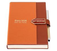Mljtoyo A5 Daily Planner 2026, Day per Page Productivity Diary, January to December (Brown, A5)