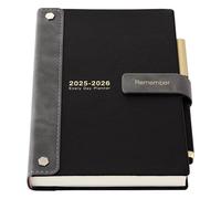 Mljtoyo Academic Diary 2025-2026,A5 Page a Day 2025-2026 Diary,Hardcover Organiser Mid Year Diary July2025-June 2026,Daily& Month Planner with Pen,Stickers,Inner Pocket,Black