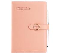 Mljtoyo Academic Diary 2025-2026,Day to Page A5 Diary 2025-26 Organiser,Jul 2025 to Jun 2026 Diary,Month Daily Planner with Pen,Coloured Side Tab, Pen,Stickers,3Bookmarks,Pink