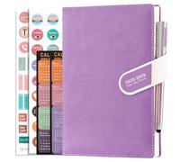 Mljtoyo Academic Diary 2025-2026 Page a Day, A5 Diary Organiser Planner from Jul2025 to Jun 2026,12Months Daily Monthly Planner with Monthly Tabs,Pen,3 Bookmarks,Inner Pocket,Stickers (Purple)