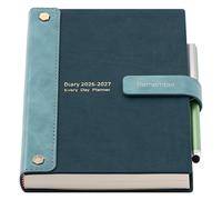 Mljtoyo Academic Diary 2026-2027 A5 Page a Day,2026-2027 Diary,Hardcover Organiser Mid Year Diary July 2026-June 2027,Daily& Month Planner with Pen,Stickers,Inner Pocket,Green