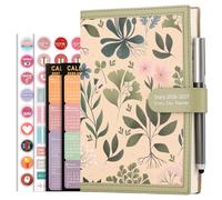 Mljtoyo Academic Diary 2026-2027 A5 Page a Day,Soft Cover Organiser Daily Planner from Jul 2025 to Jun 2026,A5 Day to Day Planner with Pen,Stickers,Back Pocket,3Bookmarks (Matcha Green, A5)