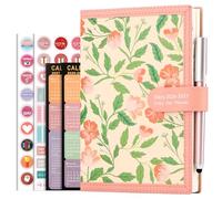 Mljtoyo Academic Diary 2026-2027 A5 Page a Day,Soft Cover Organiser Daily Planner from Jul 2026 to Jun 2027,A5 Day to Day Planner with Pen,Stickers,Back Pocket,3Bookmarks (PINK, A5)