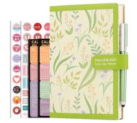 Mljtoyo Academic Diary 2026-2027 A5 Page a Day,Soft Cover Organiser Daily Planner from Jul 2026 to Jun 2027,A5 Day to Day Planner with Pen,Stickers,Back Pocket,3Bookmarks (GREEN, A5)