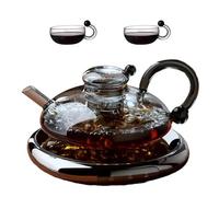 MLKHESY New Innovessa Tea Pot Set, Sereno Filtration Teapot Set, Heat-Resistant Glass Teapot Set, Comes with Electric Ceramic Stove and Teacup Set