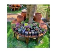 MLKHESY Round Wrap Around Tree Bench, Six Point Diagonal Brace