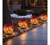 MLKNK Solar Globe Lights Outdoor Waterproof-Solar Balls-Solar Garden Lights-Orbs for Outside 4 Pack Cracked Glass Ball for Lawn Patio Yard Backyard Decorations