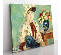Mlle Charlotte Berthier by Pierre Auguste Renoir Classic Painting Canvas Wall Art Print Ready to Hang, Framed Picture for Living Room Bedroom Home Office Décor, 50x50 cm (20x20 Inch)
