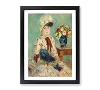 Mlle Charlotte Berthier By Pierre Auguste Renoir Classic Painting Framed Wall Art Print, Ready to Hang Picture for Living Room Bedroom Home Office Décor, Black A4 (34 x 25 cm)