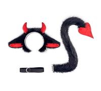 Mllepjdh 1/2 Piece Animal Yak Costume Set Ear Headband Tail Accessories Halloween Masquerade Party Props Halloween Cosplay Costume