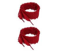 [Mllepjdh] 1 Pair Ballet Style Flower Lace Women Sneakers Elegant Shoes Flat Shoe String Casual and Street Shoes Shoes, red, L~XL A