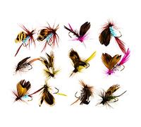 Mllepjdh 12Pcs/Pack Fishing Flies Fly Hooks Dry Wet Flies Nymphs Streamers for Grayling Fishing with Sharpened Crank Hooks