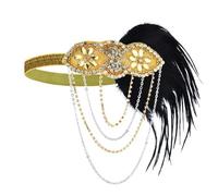 Mllepjdh 1920s Headpiece Flapper Headband Roaring 20s Hair Accessories Vintage Hair Clip Sequins Hair Hoop