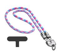 Mllepjdh 2 in 1 Detachable 240W USB C Phone Lanyard Long-Lasting Braided Charging Cord & Adjustable Neck Strap 120cm Braided Mobile Lanyard Charging Cord