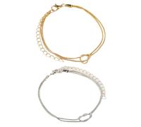 Mllepjdh 2 Pieces Love Knot Set Couple Adjustable Chain Alloy Texture for Anniversaries Adjustable Bangle