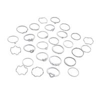 [Mllepjdh] 28 Multi-purpose Heart Wave Ring Set Design Party Supplies Dating Celebration Daily Use Romance Heart Rings
