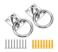 Mllepjdh 2PcsSteel Wall Mounted Eye Plates Strong 400lb Capacity Square Eye Hook Set for Hanging Punching Bags Boats Outdoor Strong Metal Hook