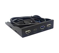 Mllepjdh 3.5 Inch 19pin To Type C Port HUB Splitter Disppy Bay 3.5mm Headphone Expansion Front Panel Rack For PC Front Panel Hub