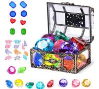 Mllepjdh 40Pcs / Set Clear Simulated Crystal with Storage Box Suitable for Kids Sandbox Digging Swimming Pool Fun and Arts Beach Treasure Dolls