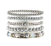 [Mllepjdh] 5 Pcs Sparkling Crystal Beads Set Luxury Beaded Bracelet Handmade Jewelry Beads Set for Love Women, フリーサイズ