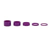Mllepjdh 5Pcs Bicycles Front Fork Washer Spacers Headset Stem Washer for Road Mountain Bicycles Spacers Fixed Gear Headset Spacers Carbon Fiber Black Fork Washer Stem Spacers, Purple