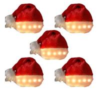 [Mllepjdh] 5pcs/lot Led Light Up Santahat Festive Hat Has Long Lasting Warm/Colorful Lights for Christmas Party Celebration
