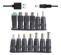 Mllepjdh 5V DC5521 Power Cable USB To DC5.5x2.1mm Charging Cord With 13 Interchangeable Connectors For Home Appliances