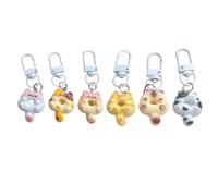 [Mllepjdh] 6 Pack Cat Phone Chain Pendant Charms for Home Decoration Holiday Tree Hanging Sweet Pendant, フリーサイズ