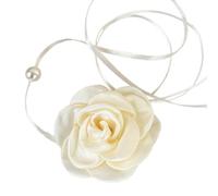 Mllepjdh Adjustable Flower Choker Necklace Vintage Pearl Collar Chain Women's Temperament Waist Chain Decoration Sash Elegant Necklace