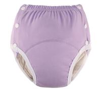 [Mllepjdh] Adult Button Cloth Diaper Pants Washable Cotton Pants Quick Dry Reusable Incontinence Underwear Travel Home Washable Underwear, purple, M