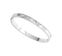 [Mllepjdh] Alloy Bangle with 3 Shiny Diamonds and White Shell Accents Fashion Accessories Daily Jewelry Piece Cuff, フリーサイズ