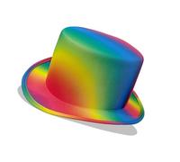 Mllepjdh Antique Magician Hat Men Women Rainbow Music Festival Costume Props Jazz Cap Adjustable Hat for Holiday Celebration
