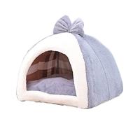 Mllepjdh Bow Tie Decor Pet Round Cuddle Dog Bed Closed for Nest Warm Snuggery Burrow
