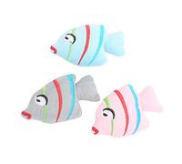 Mllepjdh Catmint Plush Plaything Lover Gift Supplies Cats Best Playmate Teeth Interactive Cute Fish Plush Toys with for Indoor Cats