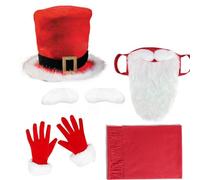 Mllepjdh Christmas Santa Clauses Costume Beard Western Cow Boy Hats Suit Complete Deluxe Santas Outfit Set for Adults Suit