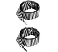 [Mllepjdh] Colorful Checkered Polyester Shoelaces Easy Replacement Sneaker Shoelaces and Everyday Athletic Shoes Checkered Laces, Black, L~XL A