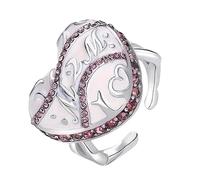 Mllepjdh Enameled Rings Adjustable Size 6 to 9 Alloy Finger Jewelry Her Loving Occasions and Gifting Enameled Heart Rings