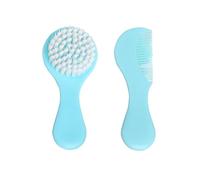 Mllepjdh Ergonomic Baby Hair Brush & Comb Kits Hair Care Set For Infants Comfortable Grip For Parents Happy Experience For Babies Delicate Craftsmanship For No Edges, Blue