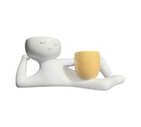 Mllepjdh Fake Succulents Plant Small Artificial Plant with White Human Shaped Pots Artificial Potted Succulents Ornaments Artistic Planter