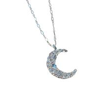 Mllepjdh Fashionable Long Chain Necklace with Moon/Star Pendant Crinkled Detailing Versatile for Casual Party Dates Jewelry for Everyday Wear