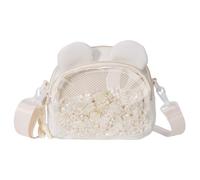 [Mllepjdh] Fashionable Transparent Unisex Bag Cosplay Event Street Outfit Lightweight Nylon Large Capacity Anime Theme Accessories, white