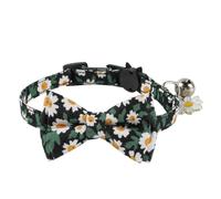 Mllepjdh Flower Printed Collar Bowknot Decors Adjustable Durablity Camping Collar for Walking Camping Pet Supplies Collar with Bowknot Breakaway Collar with Bowknot Girl Collar with Bowknot, Black